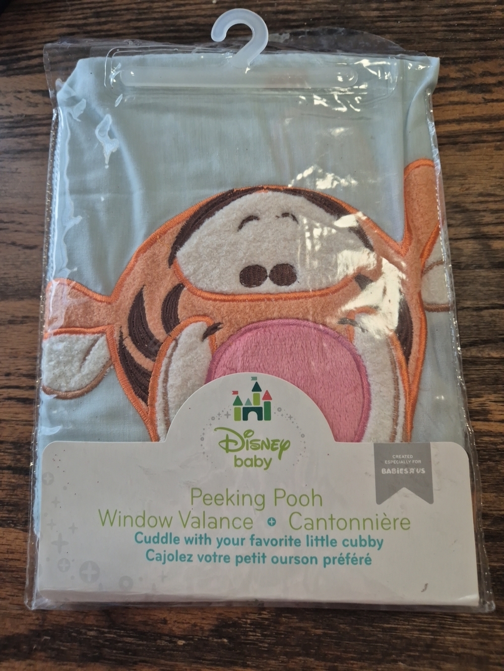 Disney Baby Peeking Pooh Window Valance - Light Blue, Orange, Pink, White